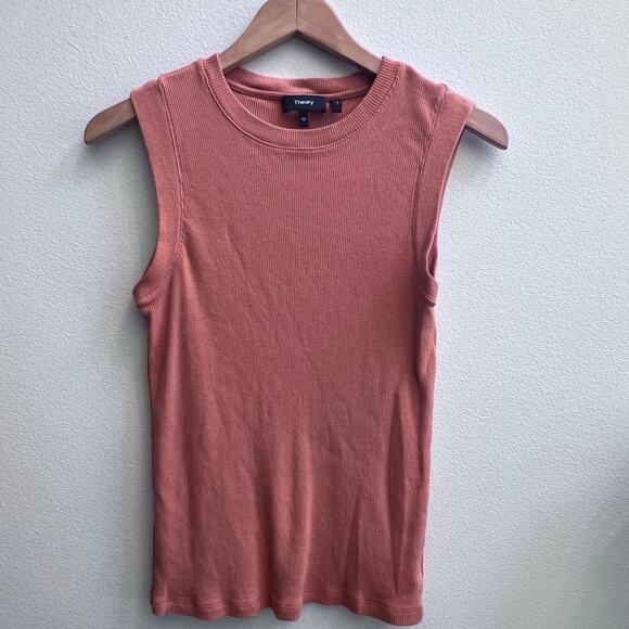 Theory Tops - Theory Women's Knit Sleeveless Tank Top Orange Casual Shirt Size Medium
